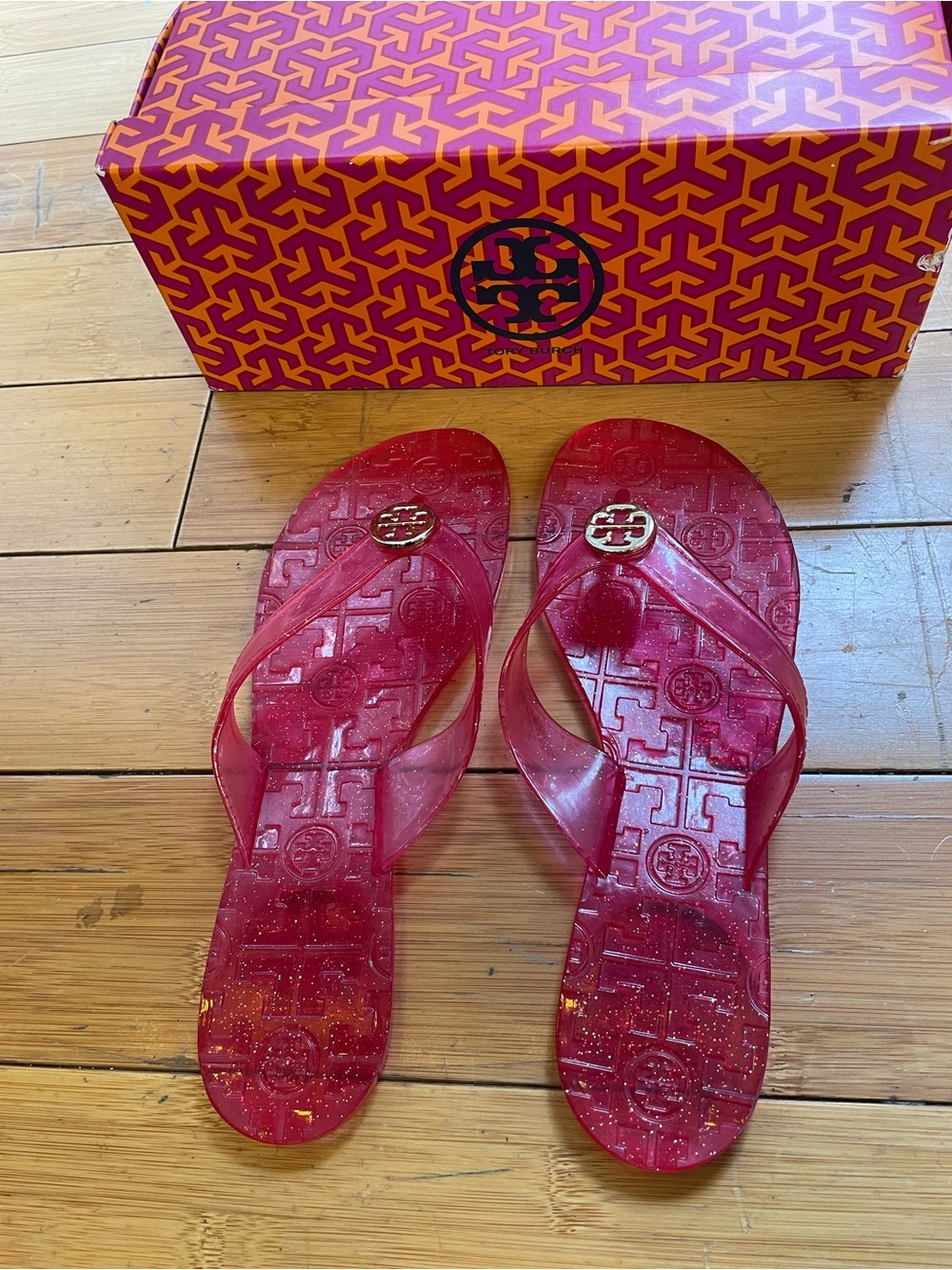 Tory Burch Pink Jelly Miller Thong Sandals